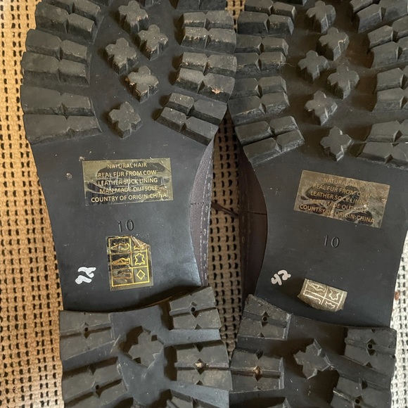 Sz 10 Great Moments by Jeffrey Campbell oxfords Gray leather and black calf fur - Picture 4 of 4